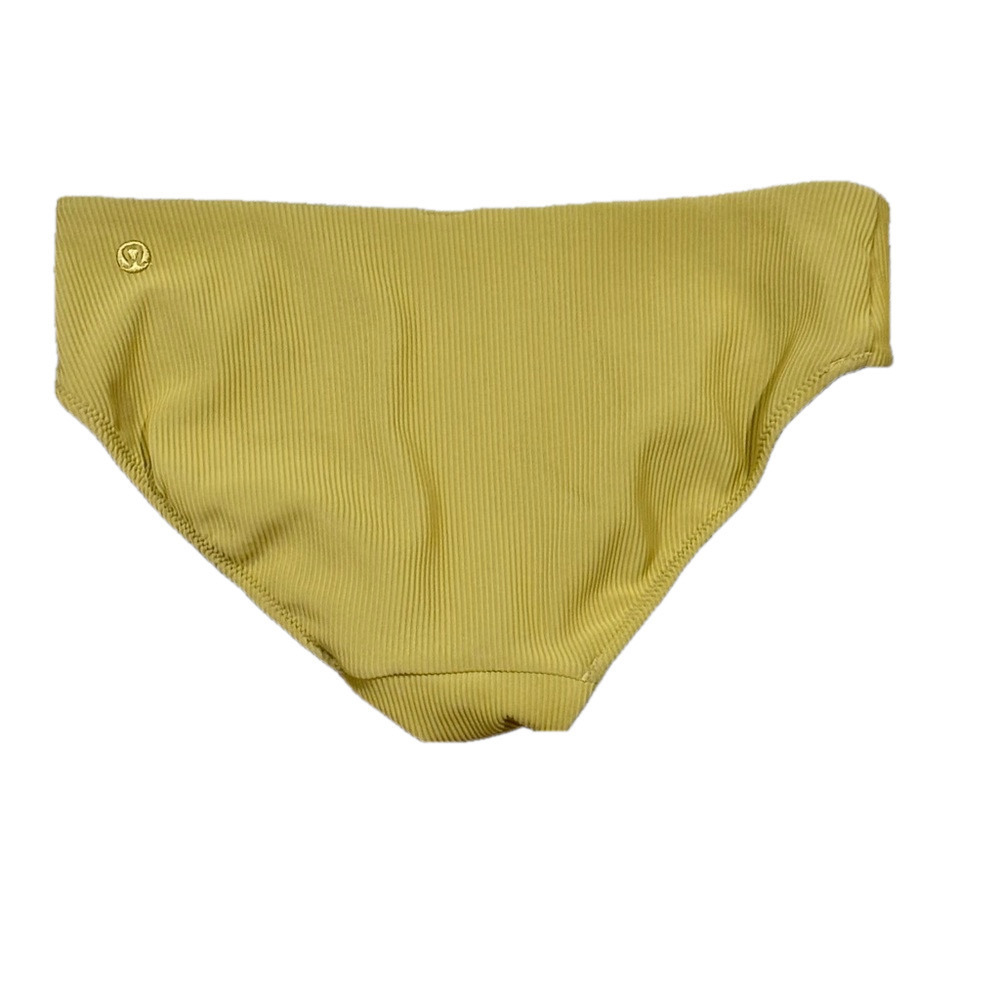 Lululemon Clear waters mid Rise bikini bathing suit bottom embroidered gold - Picture 3 of 9
